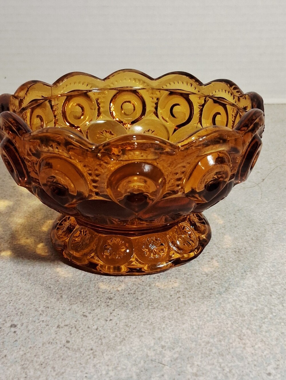 Vintage LE Smith Amber Glass Fairy Lamp Base Only